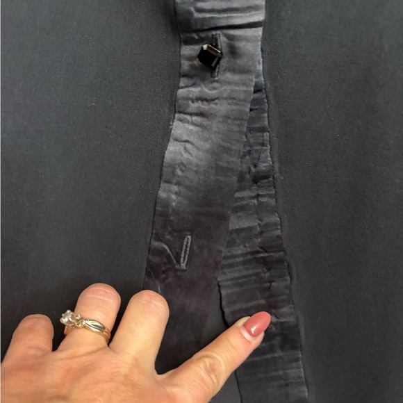 Carolina Herrera New York Elegant Silk Black Button-Up Shirt Dress Size 4 - Picture 4 of 10